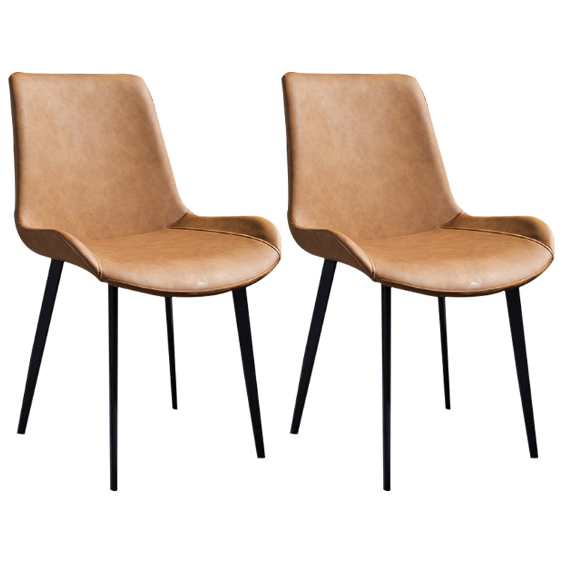 Contemporary Style Dining Chairs Metal Dining Armless Side Chair for Kitchen Orange 2 Piece Set Clearhalo ' kitchen&dining_furn' 'Dining Chairs' 'Dining Tables & Seating' 'dining_chair' 'furn' 'furn_dining_chair' 'Furniture' 'furniture_dining_chair' 'Kitchen & Dining Furniture' 'kitchen' 4331838