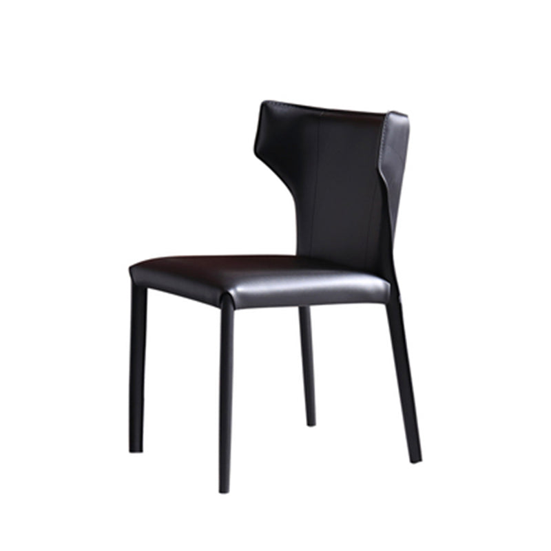 Contemporary Style Dining Chair Armless Metal Wingback Chair for Kitchen Black 1 Piece Clearhalo ' kitchen&dining_furn' 'Dining Chairs' 'Dining Tables & Seating' 'dining_chair' 'furn' 'furn_dining_chair' 'Furniture' 'furniture_dining_chair' 'Kitchen & Dining Furniture' 'kitchen' 4331852