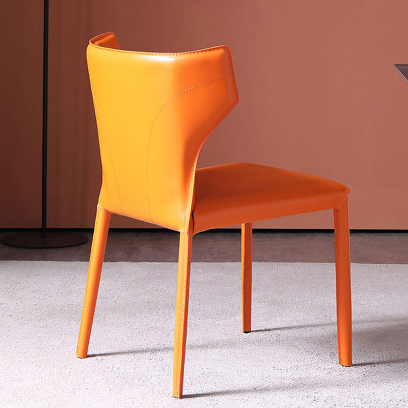 Contemporary Style Dining Chair Armless Metal Wingback Chair for Kitchen Clearhalo ' kitchen&dining_furn' 'Dining Chairs' 'Dining Tables & Seating' 'dining_chair' 'furn' 'furn_dining_chair' 'Furniture' 'furniture_dining_chair' 'Kitchen & Dining Furniture' 'kitchen' 4331854