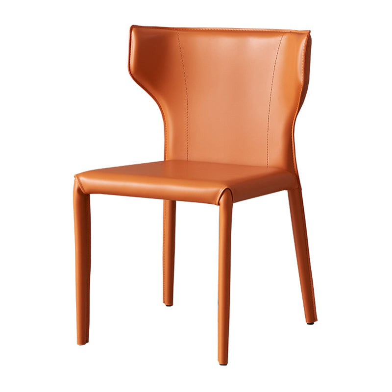 Contemporary Style Dining Chair Armless Metal Wingback Chair for Kitchen Clearhalo ' kitchen&dining_furn' 'Dining Chairs' 'Dining Tables & Seating' 'dining_chair' 'furn' 'furn_dining_chair' 'Furniture' 'furniture_dining_chair' 'Kitchen & Dining Furniture' 'kitchen' 4331860