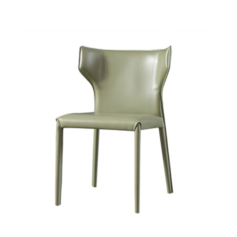 Contemporary Style Dining Chair Armless Metal Wingback Chair for Kitchen Turquoise 1 Piece Clearhalo ' kitchen&dining_furn' 'Dining Chairs' 'Dining Tables & Seating' 'dining_chair' 'furn' 'furn_dining_chair' 'Furniture' 'furniture_dining_chair' 'Kitchen & Dining Furniture' 'kitchen' 4331865