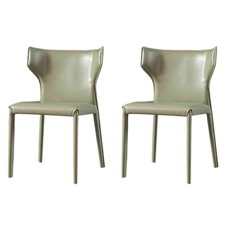 Contemporary Style Dining Chair Armless Metal Wingback Chair for Kitchen Turquoise 2 Piece Set Clearhalo ' kitchen&dining_furn' 'Dining Chairs' 'Dining Tables & Seating' 'dining_chair' 'furn' 'furn_dining_chair' 'Furniture' 'furniture_dining_chair' 'Kitchen & Dining Furniture' 'kitchen' 4331868