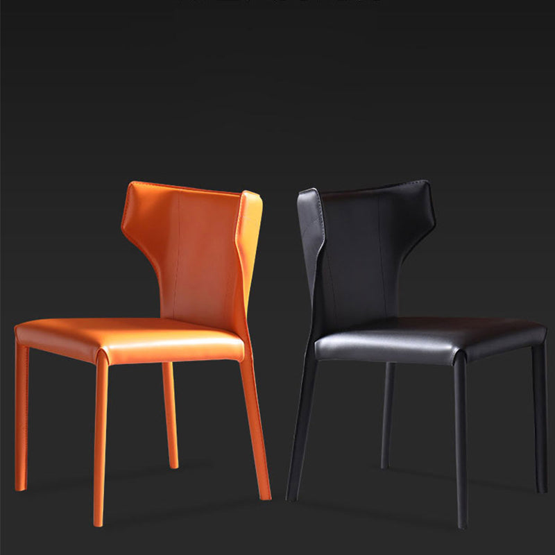 Contemporary Style Dining Chair Armless Metal Wingback Chair for Kitchen Clearhalo ' kitchen&dining_furn' 'Dining Chairs' 'Dining Tables & Seating' 'dining_chair' 'furn' 'furn_dining_chair' 'Furniture' 'furniture_dining_chair' 'Kitchen & Dining Furniture' 'kitchen' 4331869