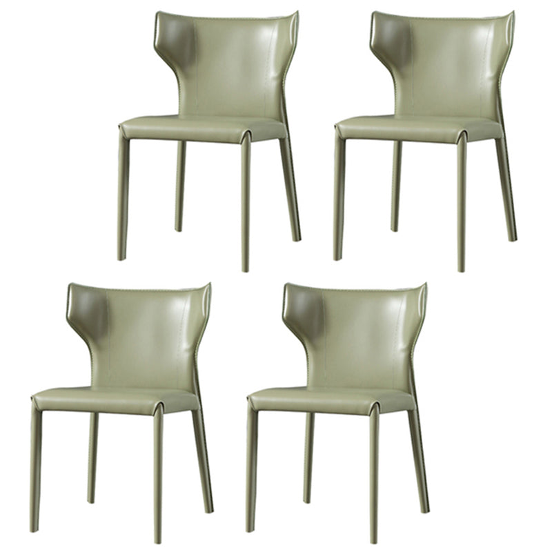 Contemporary Style Dining Chair Armless Metal Wingback Chair for Kitchen Turquoise 4 Piece Set Clearhalo ' kitchen&dining_furn' 'Dining Chairs' 'Dining Tables & Seating' 'dining_chair' 'furn' 'furn_dining_chair' 'Furniture' 'furniture_dining_chair' 'Kitchen & Dining Furniture' 'kitchen' 4331870