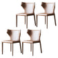 Contemporary Style Dining Chair Armless Metal Wingback Chair for Kitchen Brown 4 Piece Set Clearhalo ' kitchen&dining_furn' 'Dining Chairs' 'Dining Tables & Seating' 'dining_chair' 'furn' 'furn_dining_chair' 'Furniture' 'furniture_dining_chair' 'Kitchen & Dining Furniture' 'kitchen' 4331878
