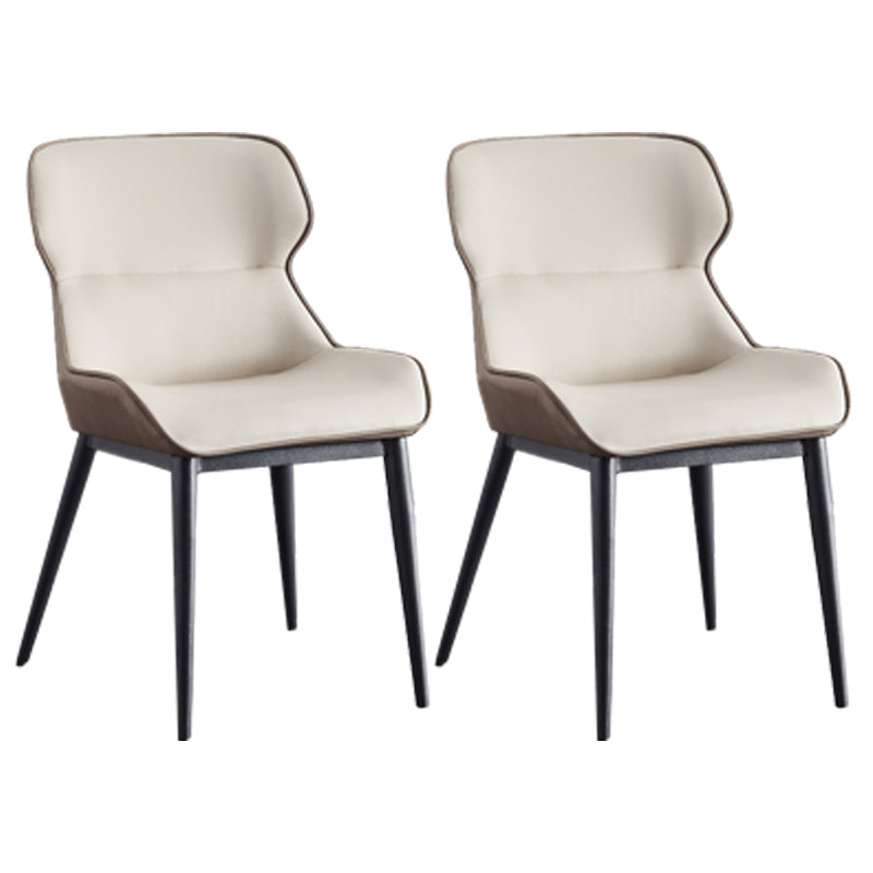 Indoor Industrial Arm Chair Wingback Metal Upholstered Dining Room Chair Cream Gray Set of 2 Clearhalo ' kitchen&dining_furn' 'Dining Chairs' 'Dining Tables & Seating' 'dining_chair' 'Furniture' 'furniture_dining_chair' 'Kitchen & Dining Furniture' 'kitchen' 4331881