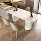 Glam Free Form Sintered Stone Dining Table White Standard Dining Table for Kitchen Clearhalo ' dining_table' 'Dining Tables & Seating' 'Dining Tables' 'furn' 'furn_dining_table' 'Furniture' 'furniture_dining_table' 'Kitchen & Dining Furniture' 'kitchen&dining_furn' 'kitchen' 'kitchen_dining_table' 4331894