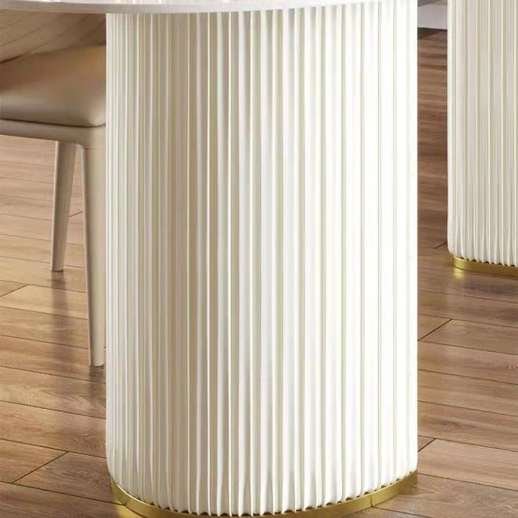 Glam Free Form Sintered Stone Dining Table White Standard Dining Table for Kitchen Clearhalo ' dining_table' 'Dining Tables & Seating' 'Dining Tables' 'furn' 'furn_dining_table' 'Furniture' 'furniture_dining_table' 'Kitchen & Dining Furniture' 'kitchen&dining_furn' 'kitchen' 'kitchen_dining_table' 4331898