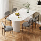 Contemporary White Standard Dining Table Kitchen Dining Table with Double Pedestal Bases Clearhalo ' dining_table' 'Dining Tables & Seating' 'Dining Tables' 'furn' 'furn_dining_table' 'Furniture' 'furniture_dining_table' 'Kitchen & Dining Furniture' 'kitchen&dining_furn' 'kitchen' 'kitchen_dining_table' 4331904