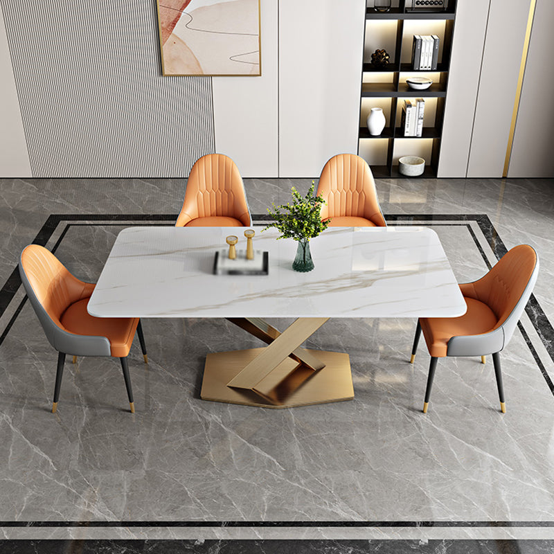 Traditional Luxury Rectangle Dining Site Table Stone Furniture with Pedestal Base Clearhalo ' dining_table' 'Dining Tables & Seating' 'Dining Tables' 'furn' 'furn_dining_table' 'Furniture' 'furniture_dining_table' 'Kitchen & Dining Furniture' 'kitchen&dining_furn' 'kitchen' 'kitchen_dining_table' 4331947