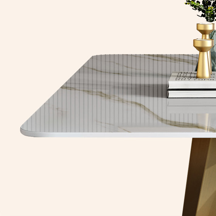 Traditional Luxury Rectangle Dining Site Table Stone Furniture with Pedestal Base Clearhalo ' dining_table' 'Dining Tables & Seating' 'Dining Tables' 'furn' 'furn_dining_table' 'Furniture' 'furniture_dining_table' 'Kitchen & Dining Furniture' 'kitchen&dining_furn' 'kitchen' 'kitchen_dining_table' 4331954