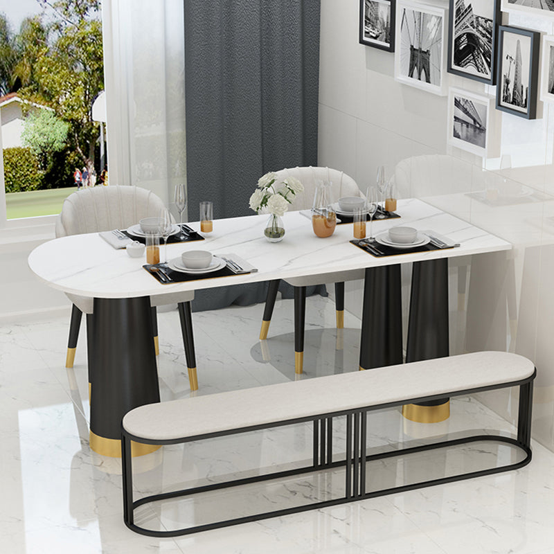 Metal Modern Free Form Dining Table Sintered Stone Top Table with 3 Legs Clearhalo ' dining_table' 'Dining Tables & Seating' 'Dining Tables' 'furn' 'furn_dining_table' 'Furniture' 'furniture_dining_table' 'Kitchen & Dining Furniture' 'kitchen&dining_furn' 'kitchen' 'kitchen_dining_table' 4331962