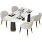 Metal Modern Free Form Dining Table Sintered Stone Top Table with 3 Legs Clearhalo ' dining_table' 'Dining Tables & Seating' 'Dining Tables' 'furn' 'furn_dining_table' 'Furniture' 'furniture_dining_table' 'Kitchen & Dining Furniture' 'kitchen&dining_furn' 'kitchen' 'kitchen_dining_table' 4331963