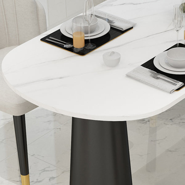 Metal Modern Free Form Dining Table Sintered Stone Top Table with 3 Legs Clearhalo ' dining_table' 'Dining Tables & Seating' 'Dining Tables' 'furn' 'furn_dining_table' 'Furniture' 'furniture_dining_table' 'Kitchen & Dining Furniture' 'kitchen&dining_furn' 'kitchen' 'kitchen_dining_table' 4331965