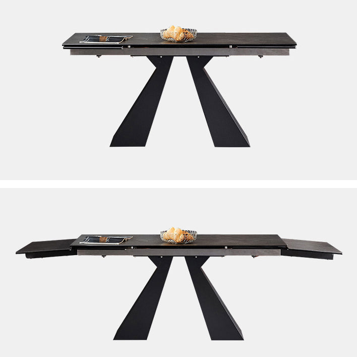 Modern Rectangular Dining Table Stone Top Dining Table with Double Pedestal Clearhalo ' dining_table' 'Dining Tables & Seating' 'Dining Tables' 'furn' 'furn_dining_table' 'Furniture' 'furniture_dining_table' 'Kitchen & Dining Furniture' 'kitchen&dining_furn' 'kitchen' 'kitchen_dining_table' 4332024