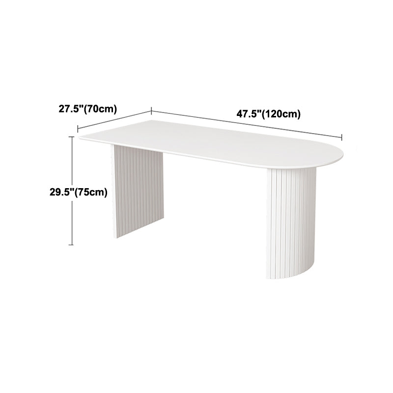 Sintered Stone White Dining Table Simplicity Table with Double Pedestal for Dining Room Clearhalo ' dining_table' 'Dining Tables & Seating' 'Dining Tables' 'furn' 'furn_dining_table' 'Furniture' 'furniture_dining_table' 'Kitchen & Dining Furniture' 'kitchen&dining_furn' 'kitchen' 'kitchen_dining_table' 4332052