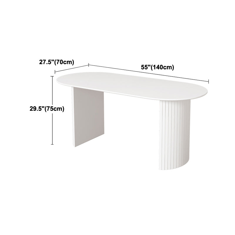 Sintered Stone White Dining Table Simplicity Table with Double Pedestal for Dining Room Clearhalo ' dining_table' 'Dining Tables & Seating' 'Dining Tables' 'furn' 'furn_dining_table' 'Furniture' 'furniture_dining_table' 'Kitchen & Dining Furniture' 'kitchen&dining_furn' 'kitchen' 'kitchen_dining_table' 4332061