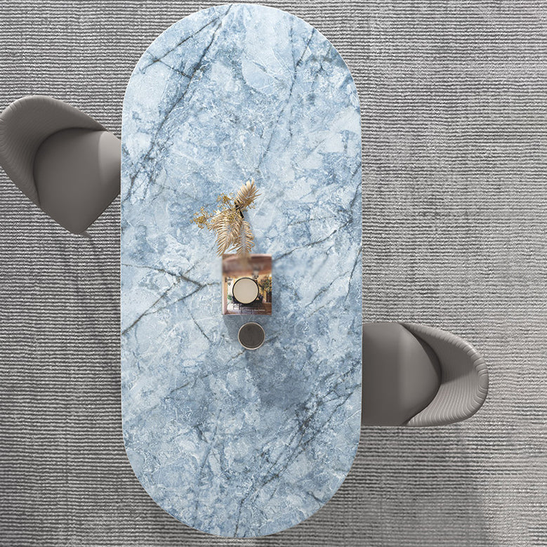 Metal Oval Traditional Luxury Dining Table Sintered Stone Table with Double Pedestal Clearhalo ' dining_table' 'Dining Tables & Seating' 'Dining Tables' 'furn' 'furn_dining_table' 'Furniture' 'furniture_dining_table' 'Kitchen & Dining Furniture' 'kitchen&dining_furn' 'kitchen' 'kitchen_dining_table' 4332066