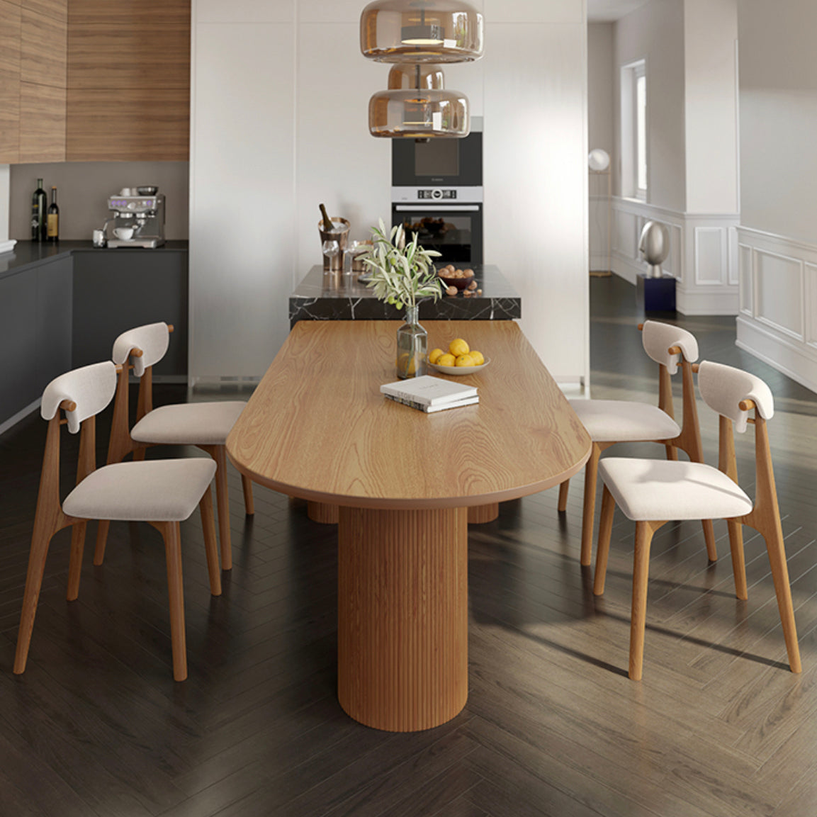Modern Solid Wood Free from Dining Table Standard Dining Table with 3 Legs Clearhalo ' dining_table' 'Dining Tables & Seating' 'Dining Tables' 'furn' 'furn_dining_table' 'Furniture' 'furniture_dining_table' 'Kitchen & Dining Furniture' 'kitchen&dining_furn' 'kitchen' 'kitchen_dining_table' 4332085
