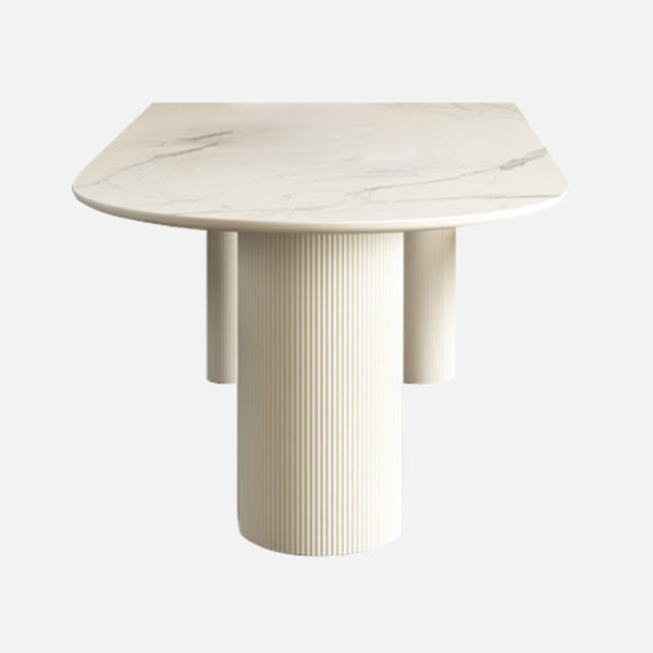 Free Form White Top Dining Table Minimalist Sintered Stone Table with 3 Legs White Without Chairs Clearhalo ' dining_table' 'Dining Tables & Seating' 'Dining Tables' 'furn' 'furn_dining_table' 'Furniture' 'furniture_dining_table' 'Kitchen & Dining Furniture' 'kitchen&dining_furn' 'kitchen' 'kitchen_dining_table' 4332096