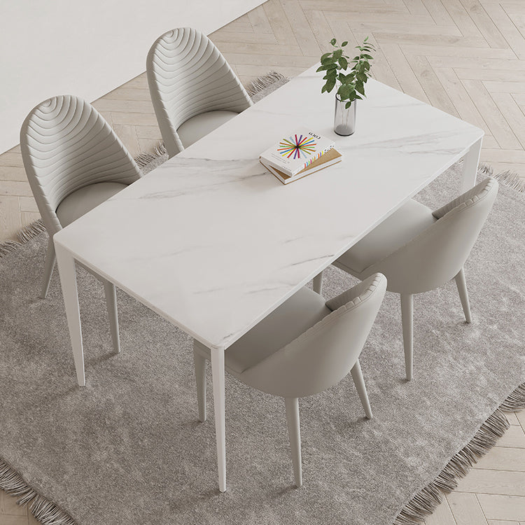 Rectangle Dining Site Table Simplicity Style Stone Dinner Table with 4 Legs Clearhalo ' dining_table' 'Dining Tables & Seating' 'Dining Tables' 'Furniture' 'furniture_dining_table' 'Kitchen & Dining Furniture' 'kitchen&dining_furn' 'kitchen' 'kitchen_dining_table' 4332108