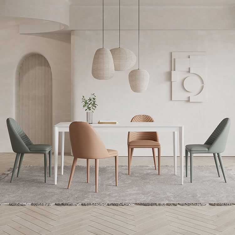 Rectangle Dining Site Table Simplicity Style Stone Dinner Table with 4 Legs Clearhalo ' dining_table' 'Dining Tables & Seating' 'Dining Tables' 'Furniture' 'furniture_dining_table' 'Kitchen & Dining Furniture' 'kitchen&dining_furn' 'kitchen' 'kitchen_dining_table' 4332110