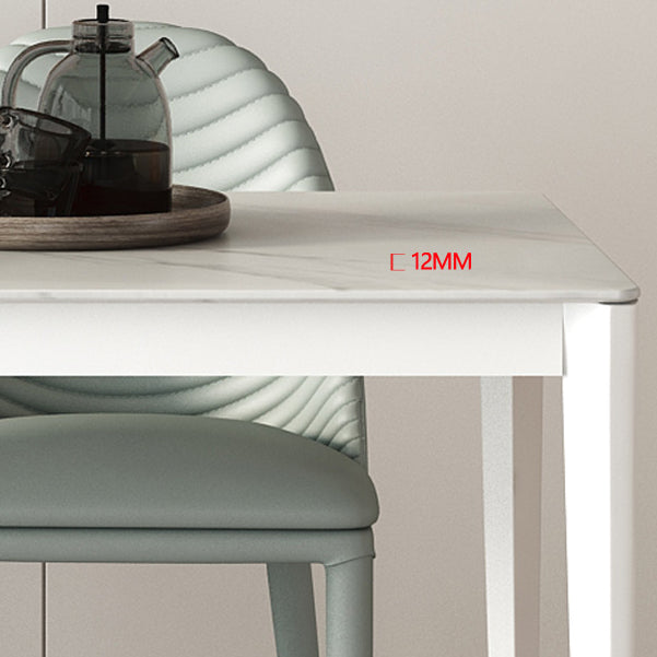 Rectangle Dining Site Table Simplicity Style Stone Dinner Table with 4 Legs Clearhalo ' dining_table' 'Dining Tables & Seating' 'Dining Tables' 'Furniture' 'furniture_dining_table' 'Kitchen & Dining Furniture' 'kitchen&dining_furn' 'kitchen' 'kitchen_dining_table' 4332112
