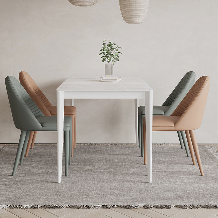 Rectangle Dining Site Table Simplicity Style Stone Dinner Table with 4 Legs Clearhalo ' dining_table' 'Dining Tables & Seating' 'Dining Tables' 'Furniture' 'furniture_dining_table' 'Kitchen & Dining Furniture' 'kitchen&dining_furn' 'kitchen' 'kitchen_dining_table' 4332113