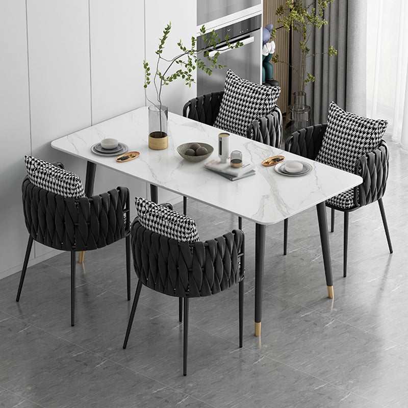Contemporary Style Dining Site Table Stone Rectangle Furniture with 4 Legs Clearhalo ' dining_table' 'Dining Tables & Seating' 'Dining Tables' 'furn' 'furn_dining_table' 'Furniture' 'furniture_dining_table' 'Kitchen & Dining Furniture' 'kitchen&dining_furn' 'kitchen' 'kitchen_dining_table' 4332121