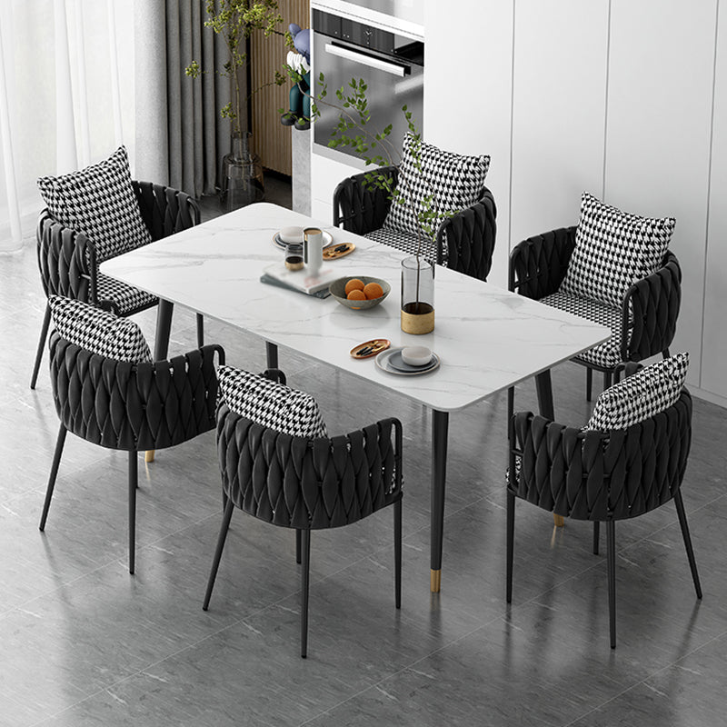Contemporary Style Dining Site Table Stone Rectangle Furniture with 4 Legs Clearhalo ' dining_table' 'Dining Tables & Seating' 'Dining Tables' 'furn' 'furn_dining_table' 'Furniture' 'furniture_dining_table' 'Kitchen & Dining Furniture' 'kitchen&dining_furn' 'kitchen' 'kitchen_dining_table' 4332122