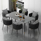 Contemporary Style Dining Site Table Stone Rectangle Furniture with 4 Legs Gray Without Chairs Clearhalo ' dining_table' 'Dining Tables & Seating' 'Dining Tables' 'furn' 'furn_dining_table' 'Furniture' 'furniture_dining_table' 'Kitchen & Dining Furniture' 'kitchen&dining_furn' 'kitchen' 'kitchen_dining_table' 4332124