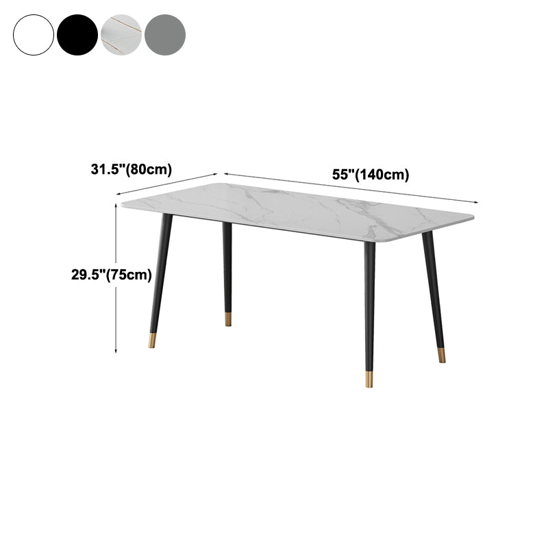Contemporary Style Dining Site Table Stone Rectangle Furniture with 4 Legs Clearhalo ' dining_table' 'Dining Tables & Seating' 'Dining Tables' 'furn' 'furn_dining_table' 'Furniture' 'furniture_dining_table' 'Kitchen & Dining Furniture' 'kitchen&dining_furn' 'kitchen' 'kitchen_dining_table' 4332132