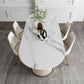 Glam Sintered Stone Oval Shape Dining Table White Standard Dining Table for Kitchen Clearhalo ' dining_table' 'Dining Tables & Seating' 'Dining Tables' 'furn' 'furn_dining_table' 'Furniture' 'furniture_dining_table' 'Kitchen & Dining Furniture' 'kitchen&dining_furn' 'kitchen' 'kitchen_dining_table' 4332137