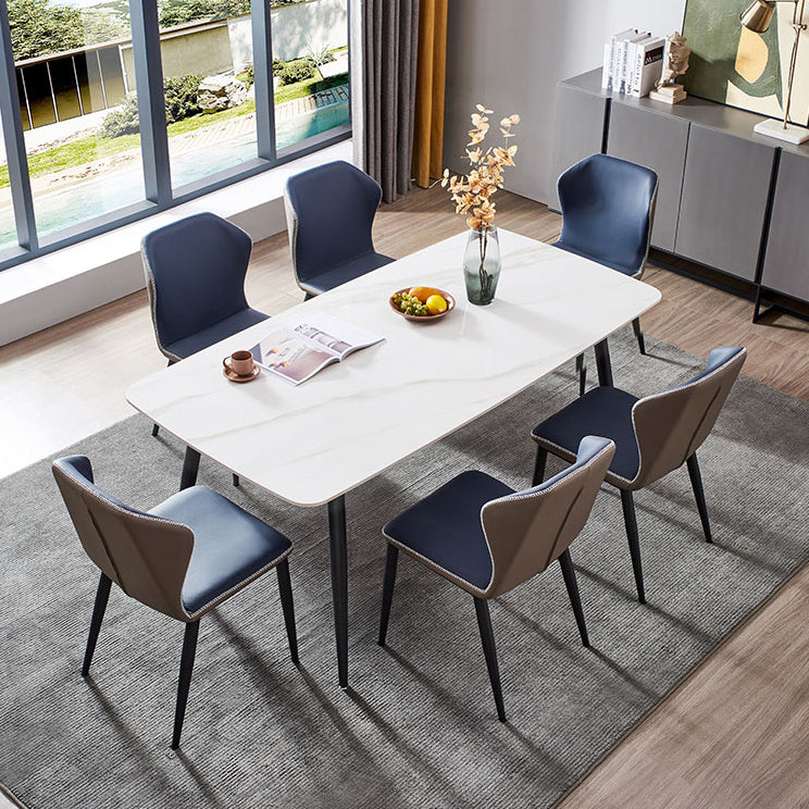 Modern Rectangular Dining Table Stone Top Dining Table with 4 Legs Clearhalo ' dining_table' 'Dining Tables & Seating' 'Dining Tables' 'furn' 'furn_dining_table' 'Furniture' 'furniture_dining_table' 'Kitchen & Dining Furniture' 'kitchen&dining_furn' 'kitchen' 'kitchen_dining_table' 4332150