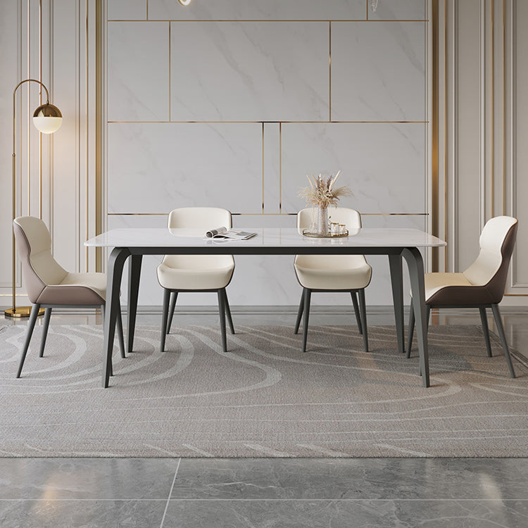 Rectangle Dining Site Table Contemporary Style Stone Furniture with 4 Legs Clearhalo ' dining_table' 'Dining Tables & Seating' 'Dining Tables' 'furn' 'furn_dining_table' 'Furniture' 'furniture_dining_table' 'Kitchen & Dining Furniture' 'kitchen&dining_furn' 'kitchen' 'kitchen_dining_table' 4332181