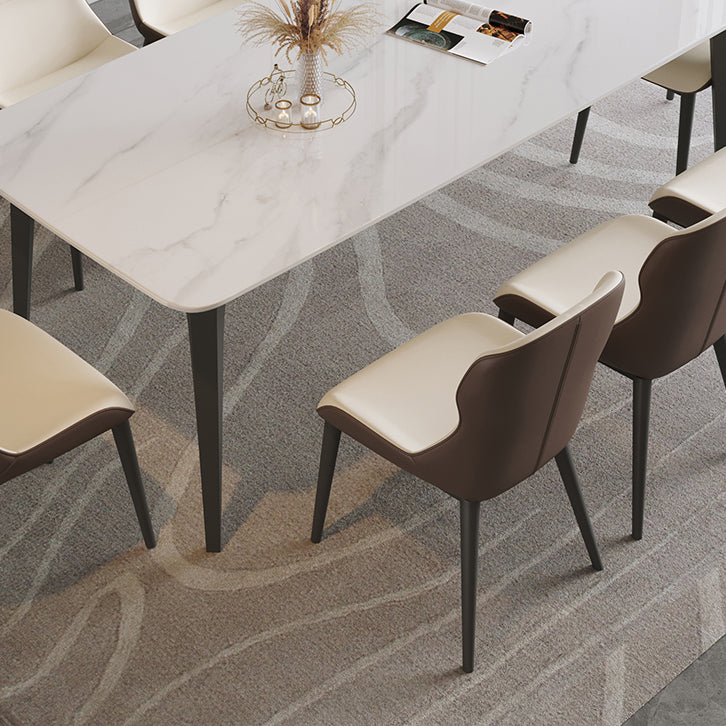 Rectangle Dining Site Table Contemporary Style Stone Furniture with 4 Legs Clearhalo ' dining_table' 'Dining Tables & Seating' 'Dining Tables' 'furn' 'furn_dining_table' 'Furniture' 'furniture_dining_table' 'Kitchen & Dining Furniture' 'kitchen&dining_furn' 'kitchen' 'kitchen_dining_table' 4332183