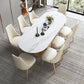 Glam Kitchen White Dining Table Sintered Stone Standard Dining Table with Pedestal Base Clearhalo ' dining_table' 'Dining Tables & Seating' 'Dining Tables' 'furn' 'furn_dining_table' 'Furniture' 'furniture_dining_table' 'Kitchen & Dining Furniture' 'kitchen&dining_furn' 'kitchen' 'kitchen_dining_table' 4332199