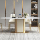 Glam Kitchen White Dining Table Sintered Stone Standard Dining Table with Pedestal Base Clearhalo ' dining_table' 'Dining Tables & Seating' 'Dining Tables' 'furn' 'furn_dining_table' 'Furniture' 'furniture_dining_table' 'Kitchen & Dining Furniture' 'kitchen&dining_furn' 'kitchen' 'kitchen_dining_table' 4332200
