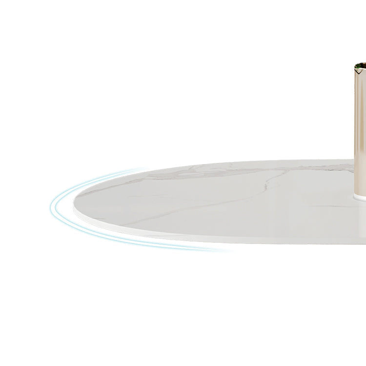 Minimalist White Standard Dining Table Oval Sintered Stone Dining Table for Kitchen Clearhalo ' dining_table' 'Dining Tables & Seating' 'Dining Tables' 'furn' 'furn_dining_table' 'Furniture' 'furniture_dining_table' 'Kitchen & Dining Furniture' 'kitchen&dining_furn' 'kitchen' 'kitchen_dining_table' 4332211