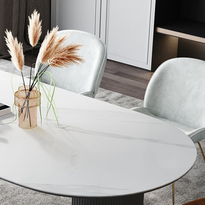 Metal Contemporary Free Form Dining Table Sintered Stone Dining Table with 3 Legs Clearhalo ' dining_table' 'Dining Tables & Seating' 'Dining Tables' 'furn' 'furn_dining_table' 'Furniture' 'furniture_dining_table' 'Kitchen & Dining Furniture' 'kitchen&dining_furn' 'kitchen' 'kitchen_dining_table' 4332223