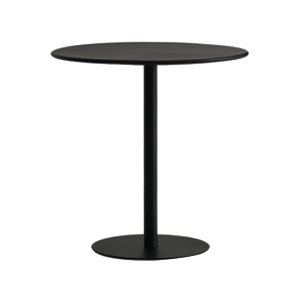 Round Pedestal Dinette Table Simplicity Style Dining Site Table for Home Use Metal Black Clearhalo ' dining_table' 'Dining Tables & Seating' 'Dining Tables' 'furn' 'furn_dining_table' 'Furniture' 'furniture_dining_table' 'Kitchen & Dining Furniture' 'kitchen&dining_furn' 'kitchen' 'kitchen_dining_table' 4332238