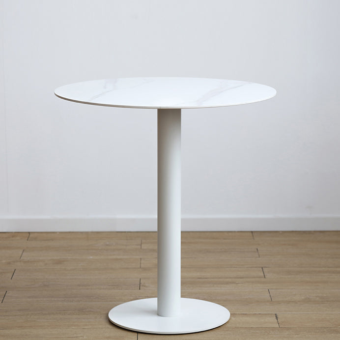 Round Pedestal Dinette Table Simplicity Style Dining Site Table for Home Use Stone White Clearhalo ' dining_table' 'Dining Tables & Seating' 'Dining Tables' 'furn' 'furn_dining_table' 'Furniture' 'furniture_dining_table' 'Kitchen & Dining Furniture' 'kitchen&dining_furn' 'kitchen' 'kitchen_dining_table' 4332243