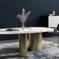 Glam Sintered Stone Standard Dining Table Oval Dining Table with 3 Legs Clearhalo ' dining_table' 'Dining Tables & Seating' 'Dining Tables' 'furn' 'furn_dining_table' 'Furniture' 'furniture_dining_table' 'Kitchen & Dining Furniture' 'kitchen&dining_furn' 'kitchen' 'kitchen_dining_table' 4332255