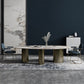 Glam Sintered Stone Standard Dining Table Oval Dining Table with 3 Legs Clearhalo ' dining_table' 'Dining Tables & Seating' 'Dining Tables' 'furn' 'furn_dining_table' 'Furniture' 'furniture_dining_table' 'Kitchen & Dining Furniture' 'kitchen&dining_furn' 'kitchen' 'kitchen_dining_table' 4332261