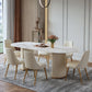 Glam Oval Standard Dining Table Sintered Stone White Dining Table for Kitchen Clearhalo ' dining_table' 'Dining Tables & Seating' 'Dining Tables' 'furn' 'furn_dining_table' 'Furniture' 'furniture_dining_table' 'Kitchen & Dining Furniture' 'kitchen&dining_furn' 'kitchen' 'kitchen_dining_table' 4332266