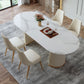 Glam Oval Standard Dining Table Sintered Stone White Dining Table for Kitchen Clearhalo ' dining_table' 'Dining Tables & Seating' 'Dining Tables' 'furn' 'furn_dining_table' 'Furniture' 'furniture_dining_table' 'Kitchen & Dining Furniture' 'kitchen&dining_furn' 'kitchen' 'kitchen_dining_table' 4332274