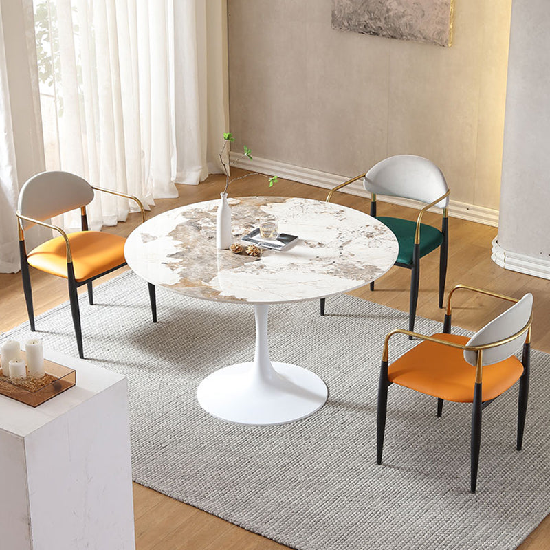 Round Tulip Base Dinette Table Simplicity Style Dining Site Table for Indoor Clearhalo ' dining_table' 'Dining Tables & Seating' 'Dining Tables' 'furn' 'furn_dining_table' 'Furniture' 'furniture_dining_table' 'Kitchen & Dining Furniture' 'kitchen&dining_furn' 'kitchen' 'kitchen_dining_table' 4332281