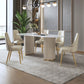 Glam Sintered Stone White Dining Table Oval Standard Dining Table for Kitchen Clearhalo ' dining_table' 'Dining Tables & Seating' 'Dining Tables' 'furn' 'furn_dining_table' 'Furniture' 'furniture_dining_table' 'Kitchen & Dining Furniture' 'kitchen&dining_furn' 'kitchen' 'kitchen_dining_table' 4332310