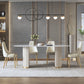 Glam Sintered Stone White Dining Table Oval Standard Dining Table for Kitchen Clearhalo ' dining_table' 'Dining Tables & Seating' 'Dining Tables' 'furn' 'furn_dining_table' 'Furniture' 'furniture_dining_table' 'Kitchen & Dining Furniture' 'kitchen&dining_furn' 'kitchen' 'kitchen_dining_table' 4332311