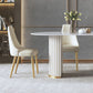 Glam Sintered Stone White Dining Table Oval Standard Dining Table for Kitchen Clearhalo ' dining_table' 'Dining Tables & Seating' 'Dining Tables' 'furn' 'furn_dining_table' 'Furniture' 'furniture_dining_table' 'Kitchen & Dining Furniture' 'kitchen&dining_furn' 'kitchen' 'kitchen_dining_table' 4332313